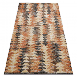 Moderne tæppe MUNDO D5781 trekanter 3D udendørs orange / beige