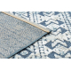 Tappeto Structural SOLE D3732 azteco, quadri - tessuto piatto blu / beige