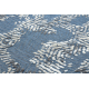 Kilimas Struktūrinis SOLE D3841 šešiakampiai - Plokščiai austi, dviejų sluoksnių vilna, mėlyna / smėlio spalvos