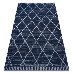Carpet COLOR 47268/309 SISAL Diamonds Squares Blue