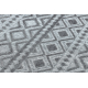 Preproga Strukturni SOLE D3852 Boho diamanti - Ploščato tkano, dve ravni flisa siva