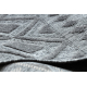 Preproga Strukturni SOLE D3852 Boho diamanti - Ploščato tkano, dve ravni flisa siva