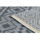 Teppich Strukturell SOLE D3852 Boho Diamanten flach gewebt grau