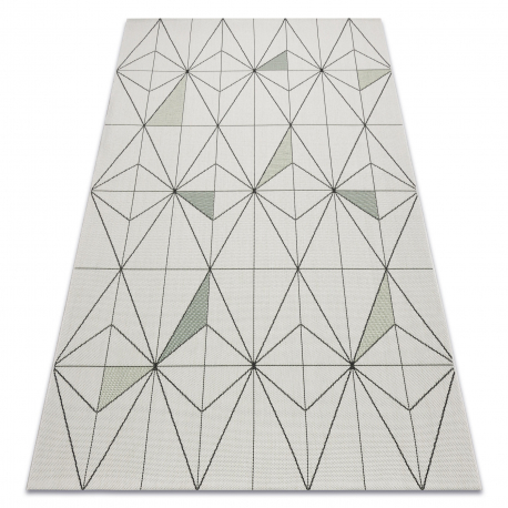 Carpet COLOR 19447/062 SISAL Diamonds Triangles Cream