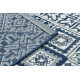 Teppich COLOR 19247/699 SISAL Quadrate Diamanten Platte Blau
