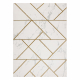 Kilimas EMERALD išskirtinis 1012 glamour, stilingas geometrinis, marmuras kremas / auksas