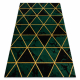 Tapijt EMERALD exclusief 1020 glamour, stijlvol marmer, driehoeken fles groen / goud