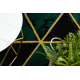 Dywan EMERALD ekskluzywny 1020 glamour, stylowy marmur, trójkąty butelkowa zieleń / złoty
