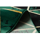 Koberec EMERALD exkluzívne 1020 glamour, štýlový mramor, trojuholníky fľaškovo zelené / zlato