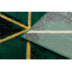 Kizárólagos EMERALD szőnyeg 1020 glamour, elegáns márvány, háromszögek üveg zöld / arany