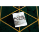 Tæppe EMERALD eksklusiv 1020 glamour, stilfuld marmor, trekanter flaske grøn / guld