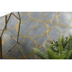 Tæppe EMERALD eksklusiv 1010 glamour, stilfuld cirkler grå / guld