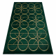 Tappeto EMERALD esclusivo 1010 glamour, elegante cerchi verde bottiglia / oro