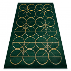 Kizárólagos EMERALD szőnyeg 1010 glamour, elegáns körökben üveg zöld / arany