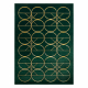 Alfombra EMERALD exclusivo 1010 glamour, elegante circulos botella verde / oro