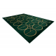 Exclusive EMERALD Carpet 1010 glamour, stylish circles bottle green / gold
