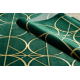 Tappeto EMERALD esclusivo 1010 glamour, elegante cerchi verde bottiglia / oro