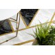 Exklusiv EMERALD Matta 1015 glamour, snygg marble, geometrisk svart / guld