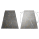 Tapis EMERALD exclusif 1012 glamour, élégant géométrique, marbre gris / or