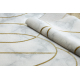 Eksklusiv EMERALD Teppe 1016 glamour, stilig art deco, marmor krem / gull