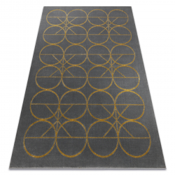 Exclusive EMERALD Carpet 1010 glamour, stylish circles grey / gold