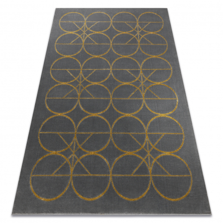 изключителен EMERALD килим 1010 блясък, кръгове сив / злато