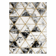 Exclusive EMERALD Carpet 1020 glamour, stylish marble, triangles black / gold