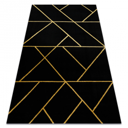 Tapete EMERALD exclusivo 1012 glamour, à moda geométrico preto / ouro