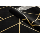 Vaip EMERALD eksklusiivne 1012 glamour, stiilne geomeetriline must / kullast
