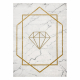 Eksklusiv EMERALD Teppe 1019 glamour, stilig diamant, marmor krem / gull