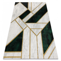 Matto EMERALD yksinomainen 1015 glamouria, tyylikäs marmori, geometrinen pullon vihreä / kulta-