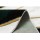 изключителен EMERALD килим 1015 блясък, мрамор, геометричен бутилка зелена / злато