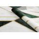 Exclusive EMERALD Carpet 1015 glamour, stylish marble, geometric bottle green / gold