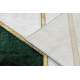 изключителен EMERALD килим 1015 блясък, мрамор, геометричен бутилка зелена / злато