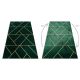 Alfombra EMERALD exclusivo 1012 glamour, elegante geométrico, mármol botella verde / oro