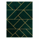 Alfombra EMERALD exclusivo 1012 glamour, elegante geométrico, mármol botella verde / oro