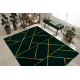 изключителен EMERALD килим 1012 блясък, геометричен, мрамор бутилка зелена / злато