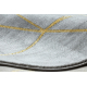 Tappeto EMERALD esclusivo 1022 glamour, elegante géométrique, Marmo grigio / oro