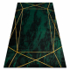 Tapis EMERALD exclusif 1022 glamour, élégant géométrique, marbre bouteille verte / or