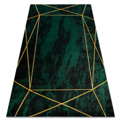 ковер EMERALD эксклюзивный 1022 гламур, стильный геометричес, Мрамор бутылочно-зеленый / золото