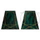 Tapis EMERALD exclusif 1022 glamour, élégant géométrique, marbre bouteille verte / or