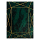 Exclusive EMERALD Carpet 1022 glamour, stylish geometric, bottle green / gold