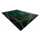 Exclusive EMERALD Carpet 1022 glamour, stylish geometric, bottle green / gold