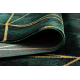 Tappeto EMERALD esclusivo 1022 glamour, elegante géométrique, Marmo verde bottiglia / oro
