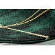 изключителен EMERALD килим 1022 блясък, геометричен, мрамор бутилка зелена / злато