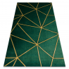 Dywan EMERALD ekskluzywny 1013 glamour, stylowy geometryczny butelkowa zieleń / złoty