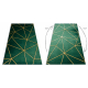 Alfombra EMERALD exclusivo 1013 glamour, elegante geométrico botella verde / oro