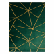Alfombra EMERALD exclusivo 1013 glamour, elegante geométrico botella verde / oro
