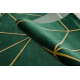Tapis EMERALD exclusif 1013 glamour, élégant géométrique bouteille verte / or