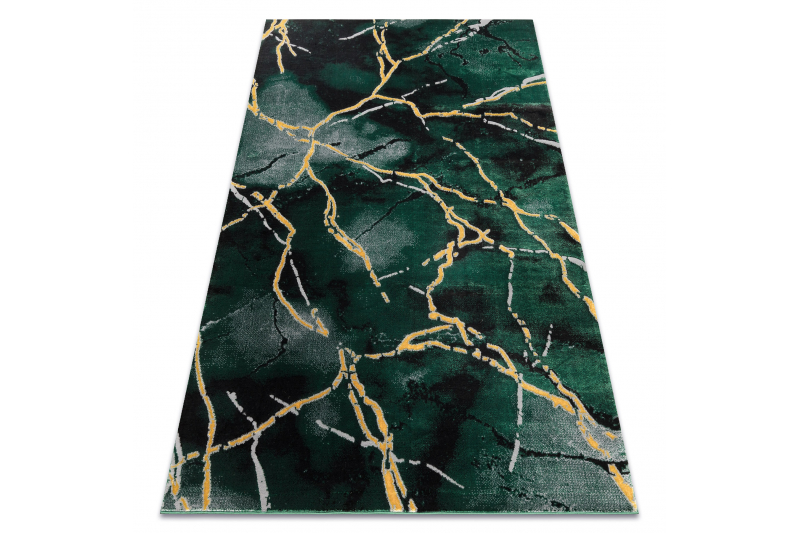 Dywan EMERALD ekskluzywny 1018 glamour, stylowy marmur butelkowa zieleń / złoty - Rozmiar : 180x270 cm